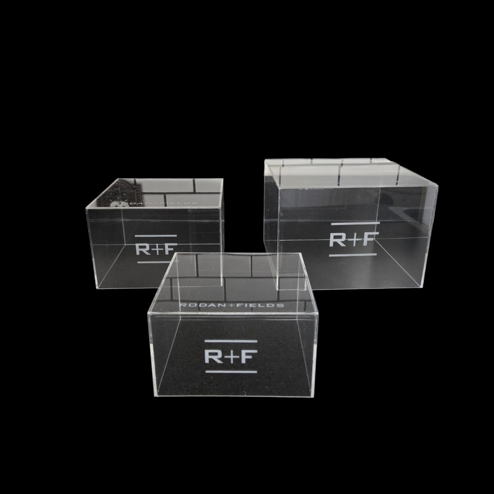 Rodan + Fields Acrylic Display Risers Set of 3 Clear Countertop Product Display